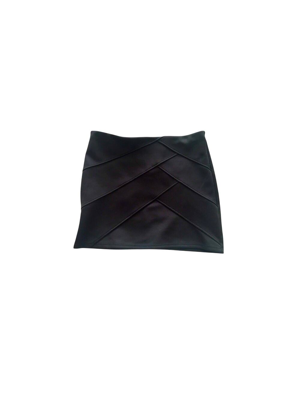 Black Miniskirt Anthropologie Tinley Herringbone Stitched Size Large Stretch